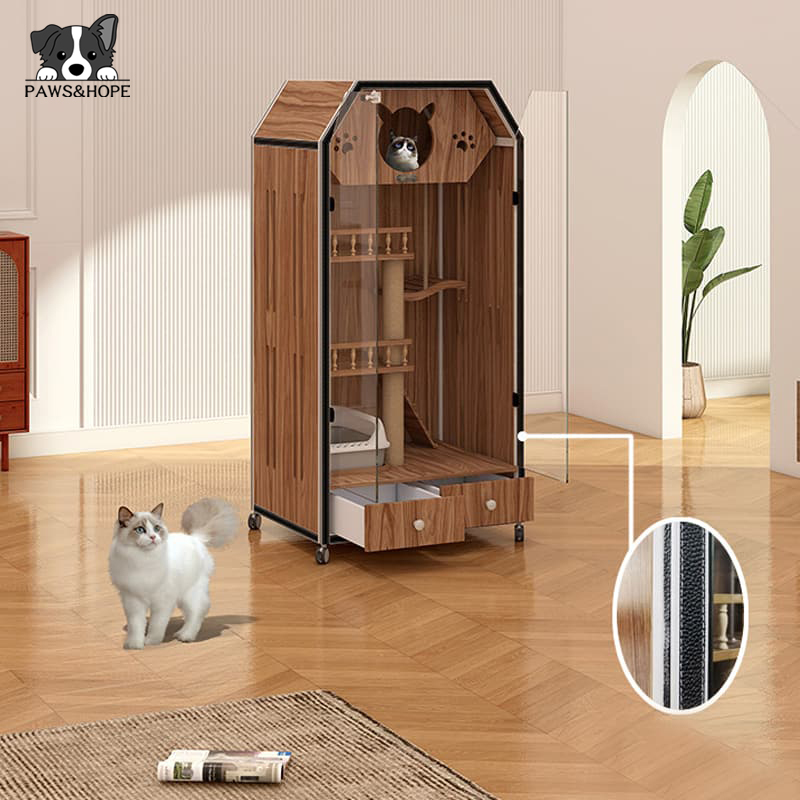 Cat Villa Household Solid Wood Cat Cabinet