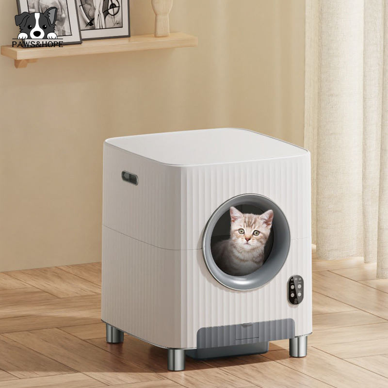 automatic cat litter box open design self-cleaning