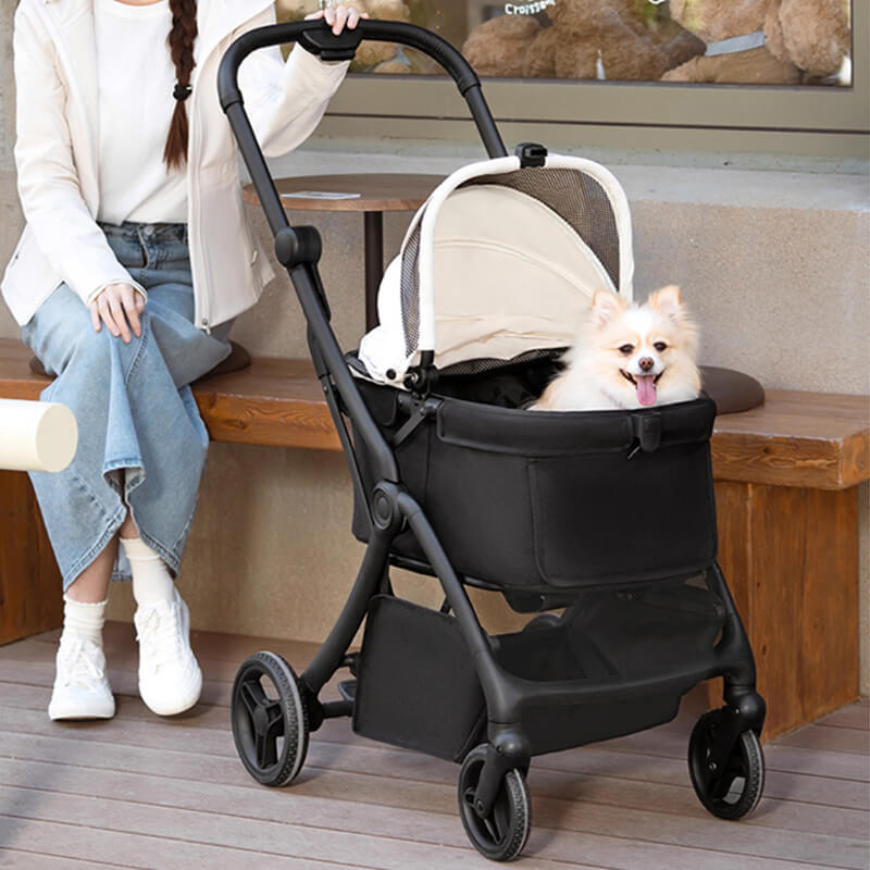 PC206 Pet Stroller: One-Touch Gravity Fold + Multi-Functional Design for a Comfortable Pet Travel Experience